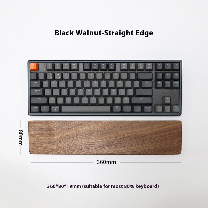 Wooden Keyboard Wrist Rest — Black Walnut Palm Rest for Mechanical & Gaming Keyboards