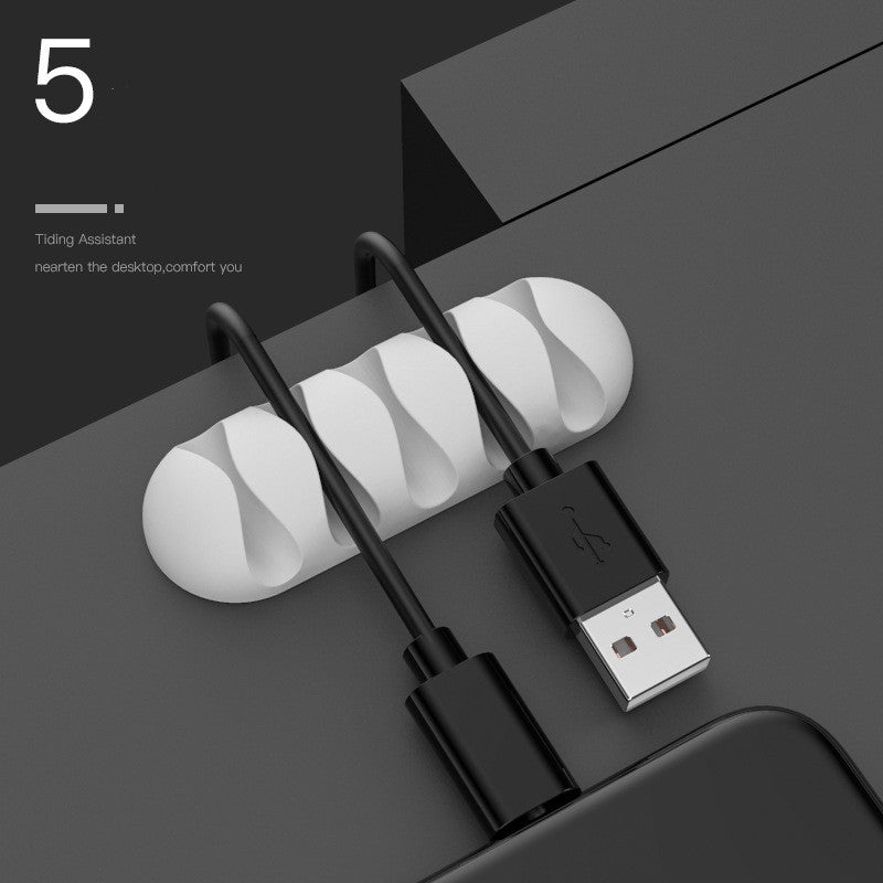 Silicone Cable Clips — Self-Adhesive Desk Cable Organizer & Cord Management Holder for Home Office