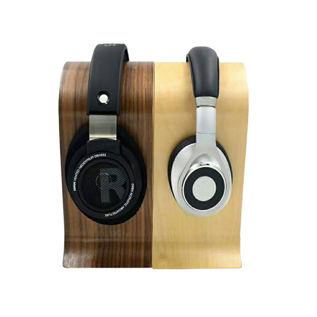 Wooden Headphone Stand — Solid Wood Headset Holder & Display Stand for Home Office, Gaming Setup, Desk & Studio