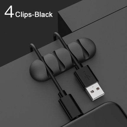 Silicone Cable Clips — Self-Adhesive Desk Cable Organizer & Cord Management Holder for Home Office