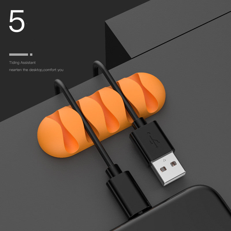 Silicone Cable Clips — Self-Adhesive Desk Cable Organizer & Cord Management Holder for Home Office