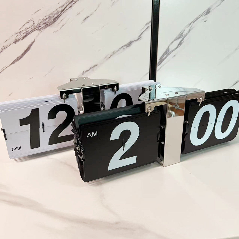 Retro Flip Desk Clock — Large Automatic Flip Clock for Home Office, Desk & Shelf Decor