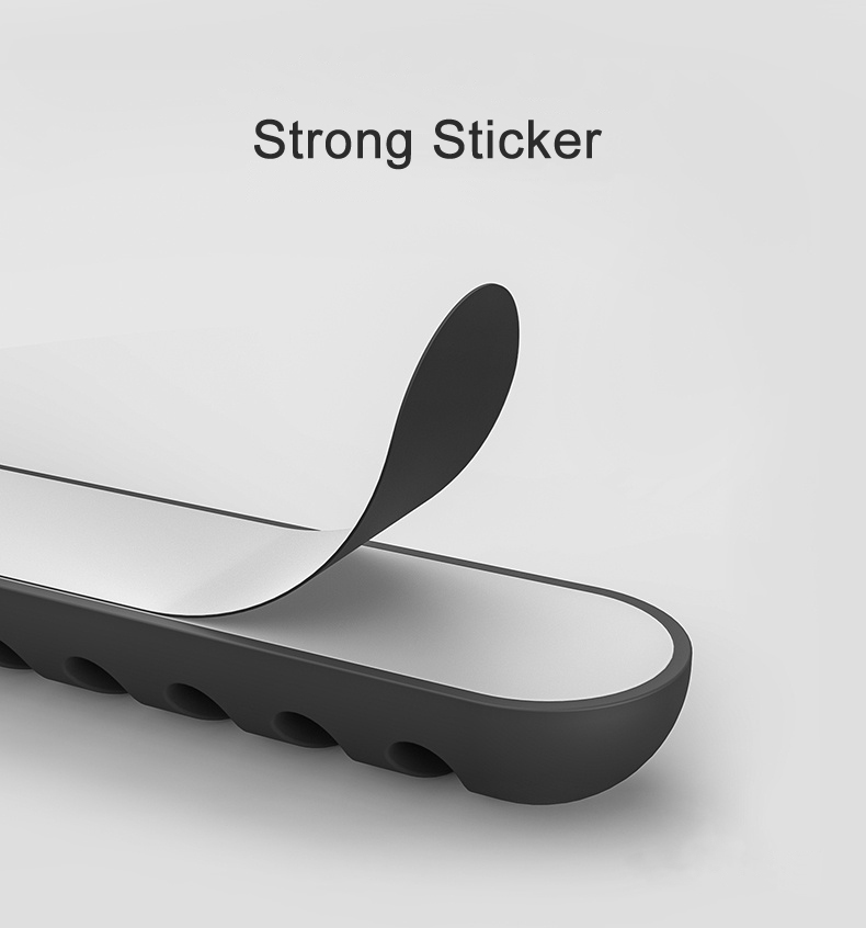 Silicone Cable Clips — Self-Adhesive Desk Cable Organizer & Cord Management Holder for Home Office