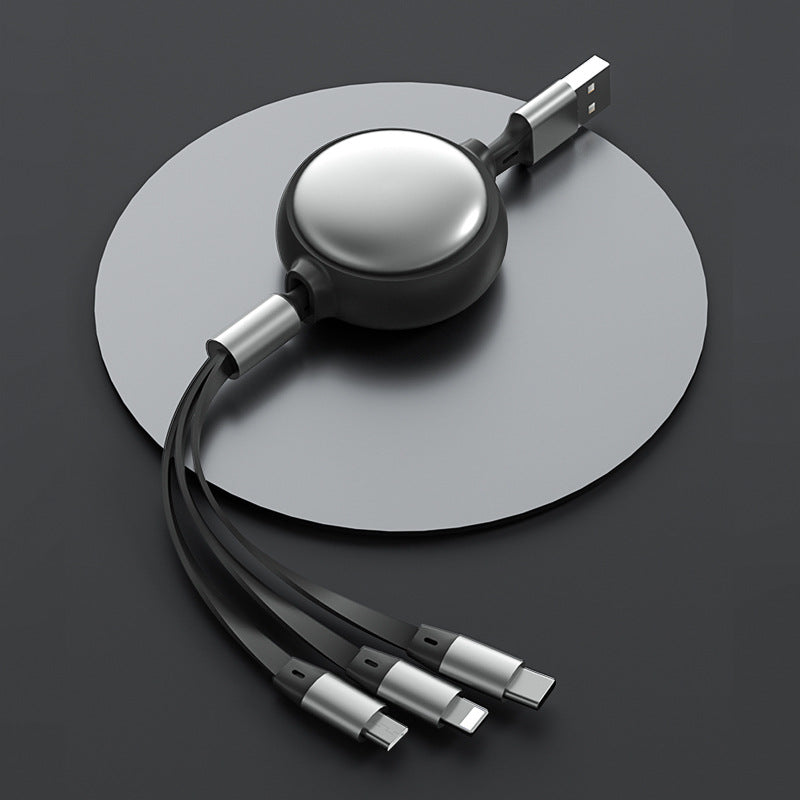 3-in-1 Retractable Charging Cable — USB-C, Lightning & Micro USB for iPhone, Android & iPad
