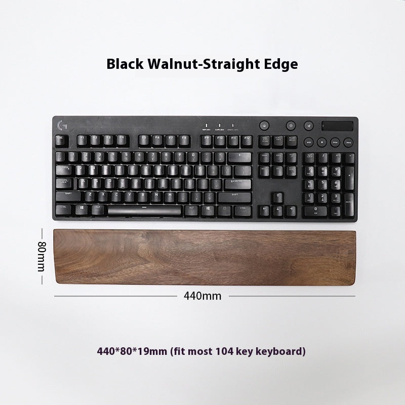 Wooden Keyboard Wrist Rest — Black Walnut Palm Rest for Mechanical & Gaming Keyboards