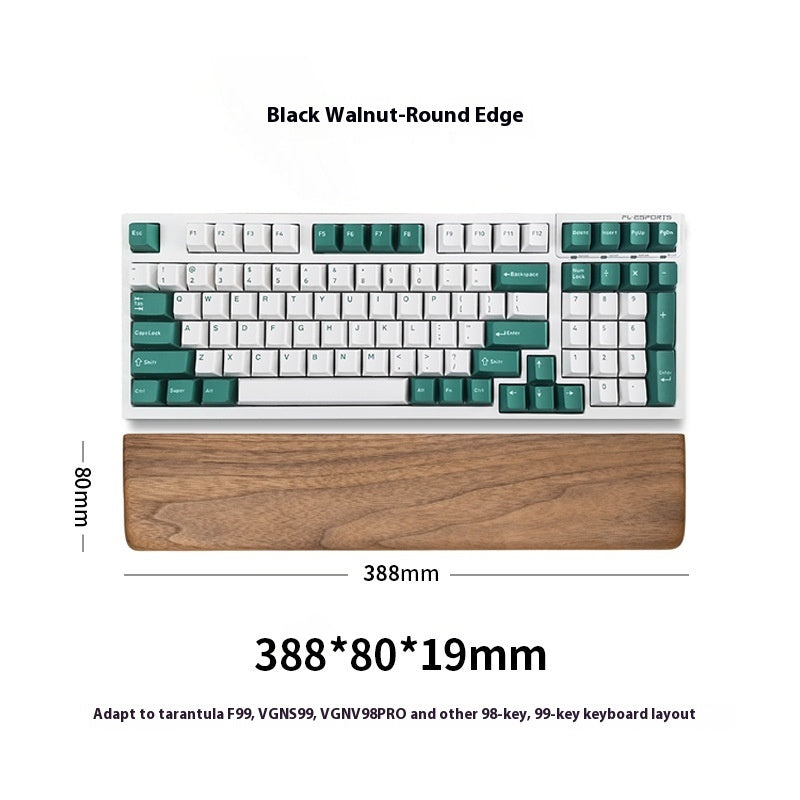 Wooden Keyboard Wrist Rest — Black Walnut Palm Rest for Mechanical & Gaming Keyboards