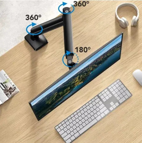 Single Monitor Arm — Gas Spring Desk Mount for 13"–32" Screens | Height Adjustable | Home Office & Gaming Setup