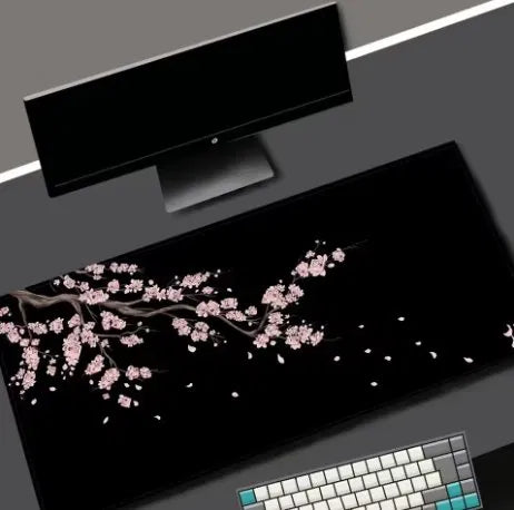 Cherry Blossom Desk Mat — Multi-sized Non-Slip Gaming & Office Mouse Pad with Stitched Edges | Multiple Sizes & Colors