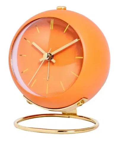 Silent Quartz Desk Clock with Gold Stand & Night Light | Home Office & Bedside