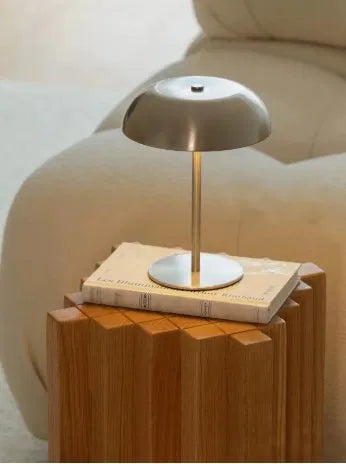 Cordless Rechargeable Mushroom Table Lamp — Dimmable Touch LED Desk Light for Home Office, Bedroom & Nightstand Decor