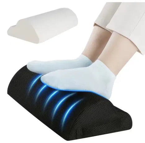 Ergonomic Memory Foam Foot Rest for Under Desk — Non-Slip Footrest Cushion with Washable Cover for Home Office, Work From Home & Gaming Chair