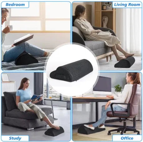 Ergonomic Memory Foam Foot Rest for Under Desk — Non-Slip Footrest Cushion with Washable Cover for Home Office, Work From Home & Gaming Chair