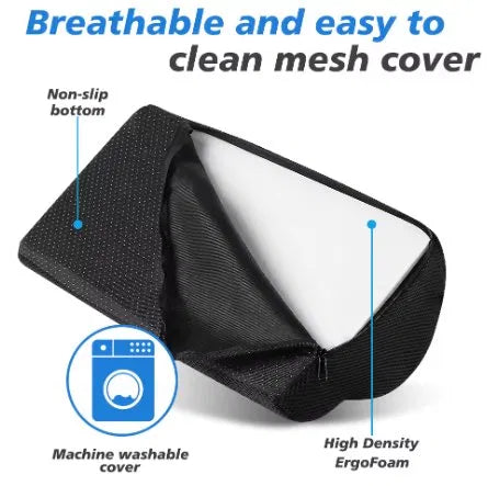 Ergonomic Memory Foam Foot Rest for Under Desk — Non-Slip Footrest Cushion with Washable Cover for Home Office, Work From Home & Gaming Chair
