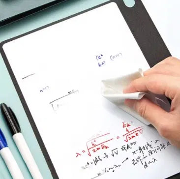 Reusable Whiteboard Notebook A5 — Foldable Double Panel Dry Erase Notepad with Marker & Cloth, PU Leather Cover for Home Office, Work From Home & Student Desk